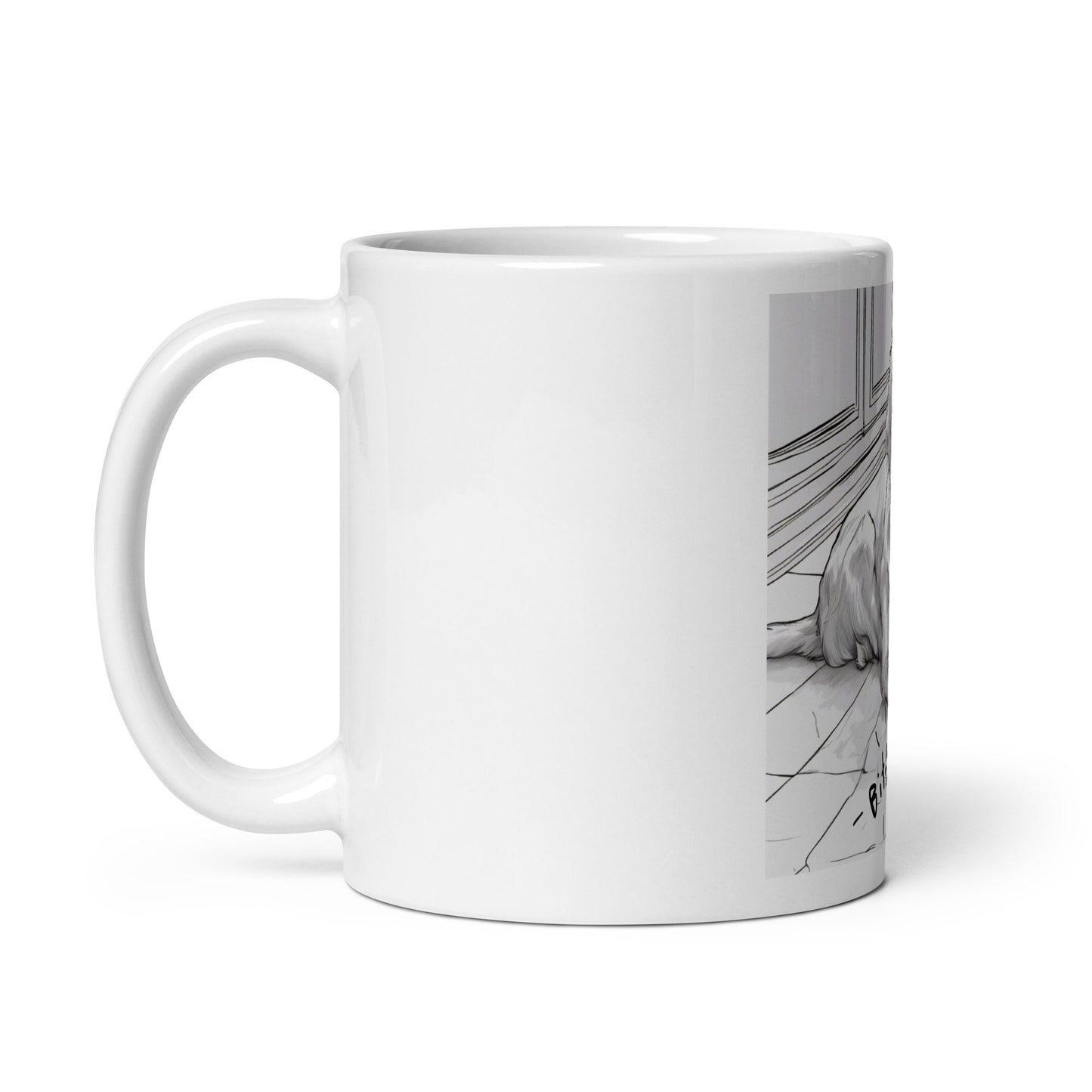 White glossy mug