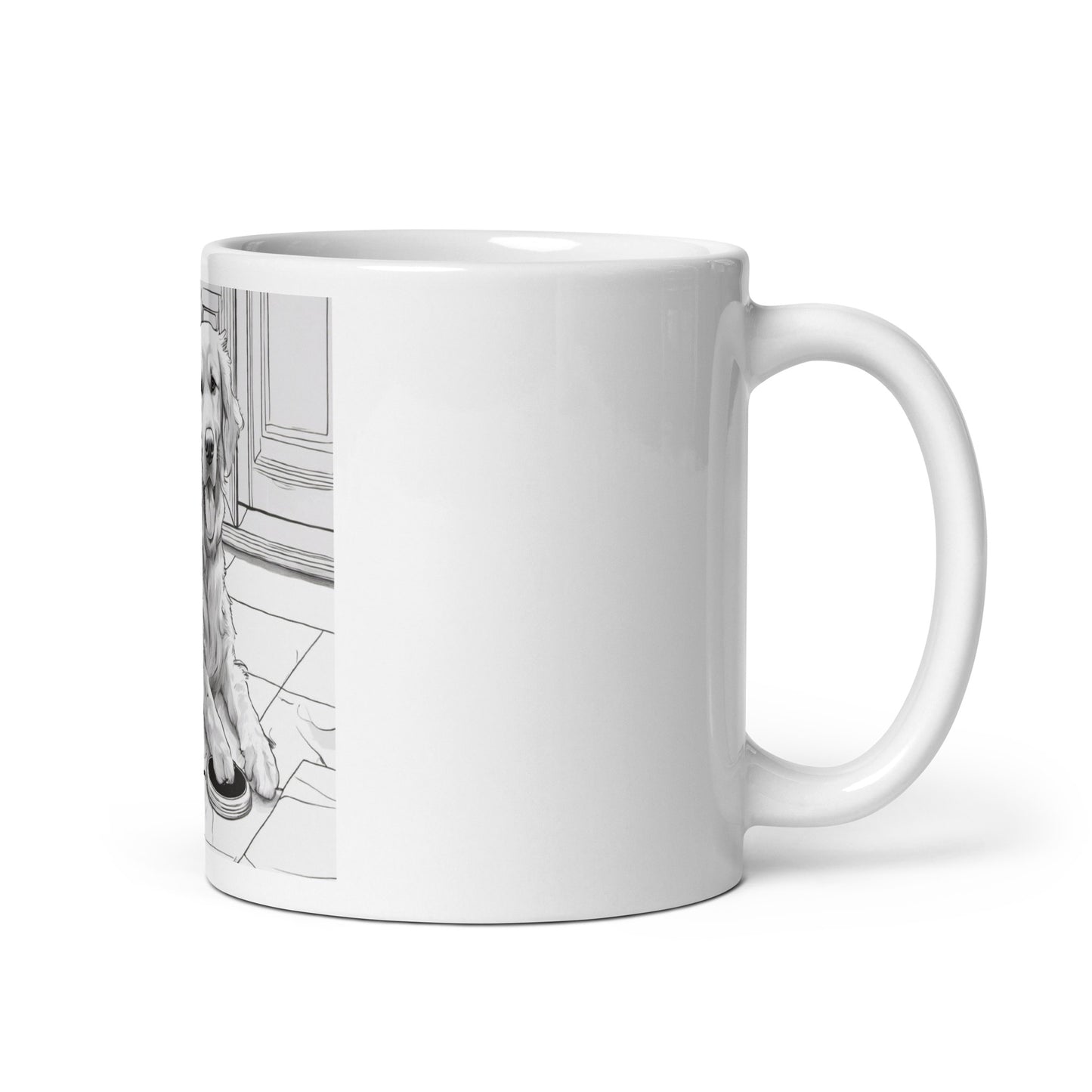 White glossy mug