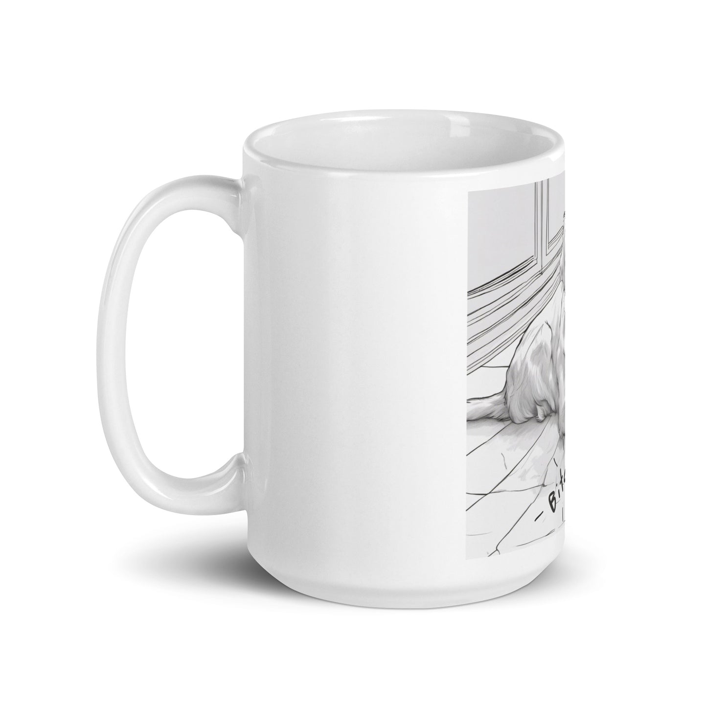 White glossy mug