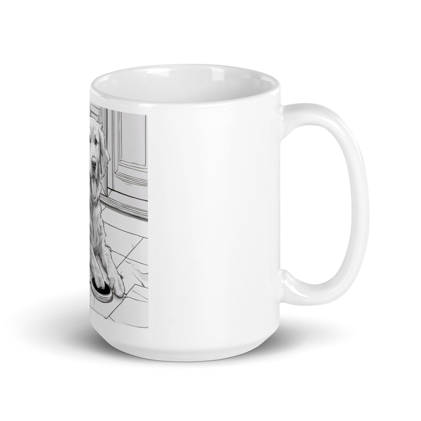 White glossy mug